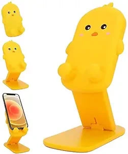 Portable Desktop Mobile & Tablets Holder with Cartoon Design, Foldable Feature (Assorted Colors)