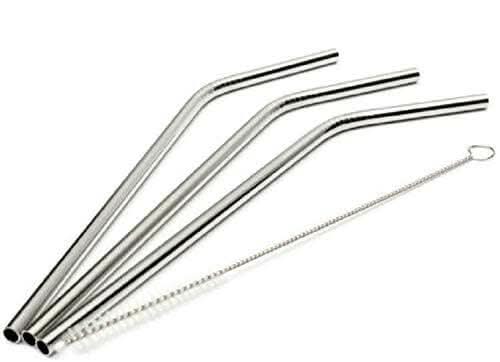 Multispace Stainless-Steel Straws & Brush (4 Bent Straws, 1 Brush)