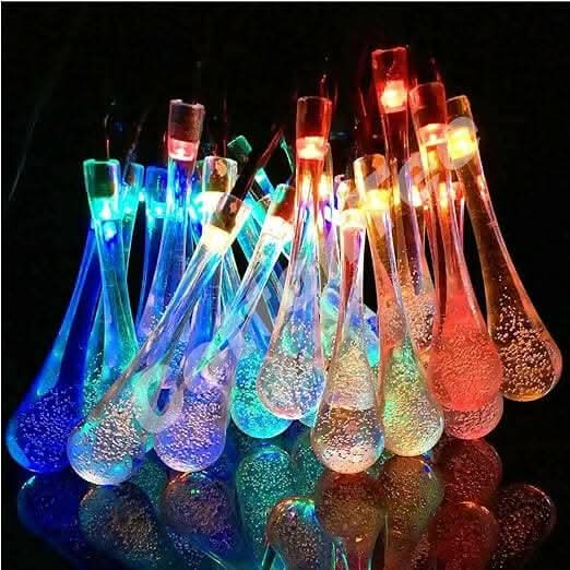 Multicolor Water Drop LED Bulbs String Ball Globe Lights (14 lights)