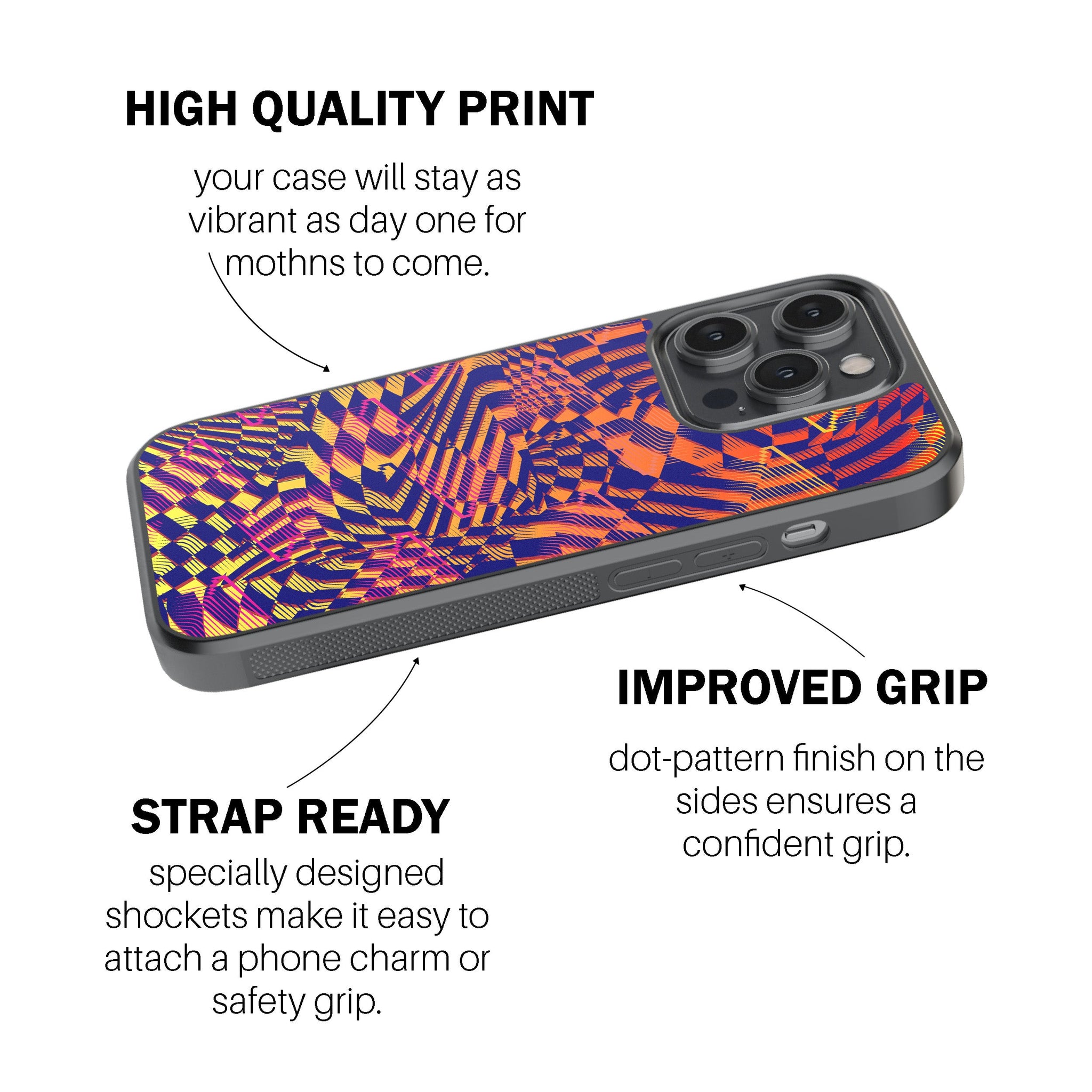 Trippy Grid Illusion Phone Cover