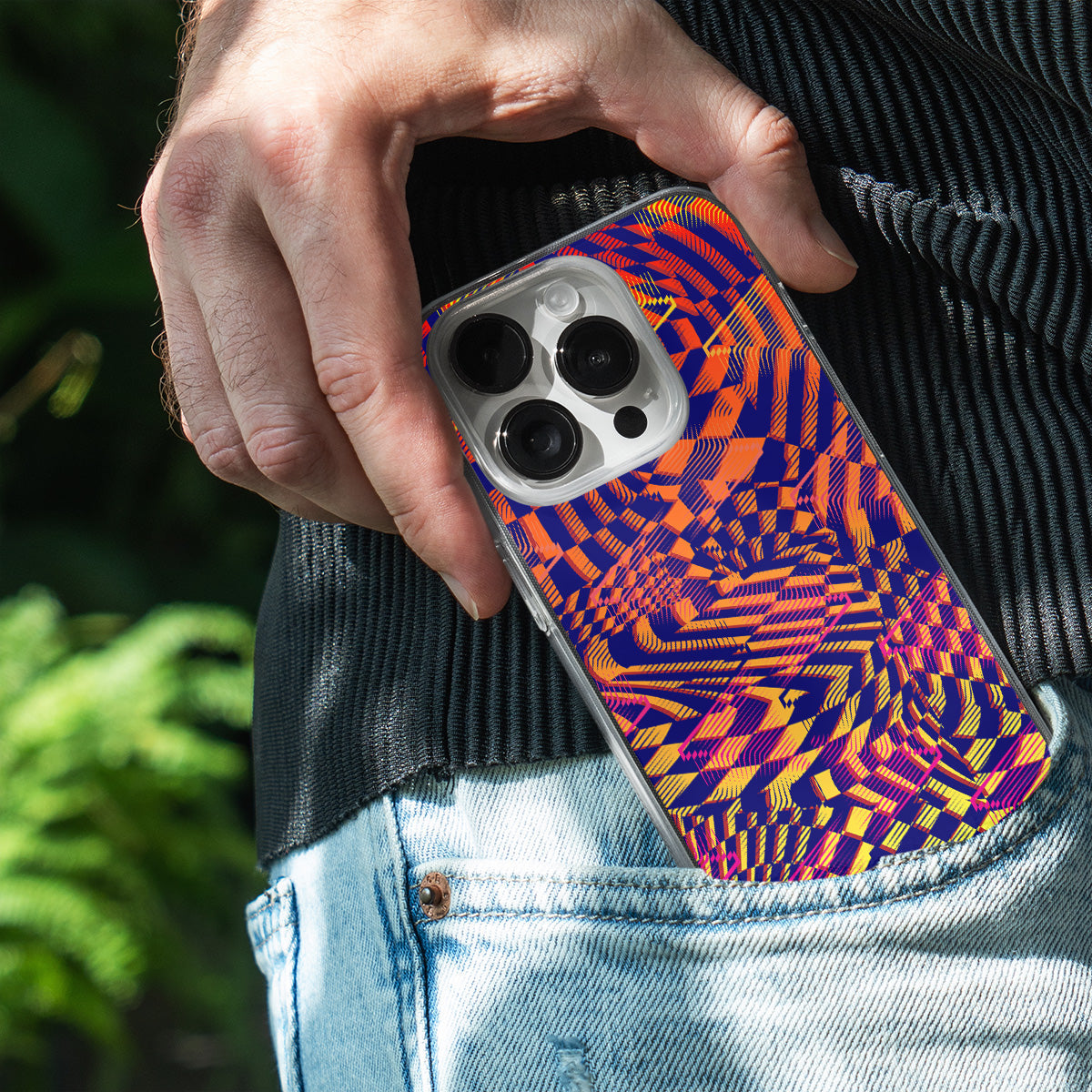 Trippy Grid Illusion Phone Cover