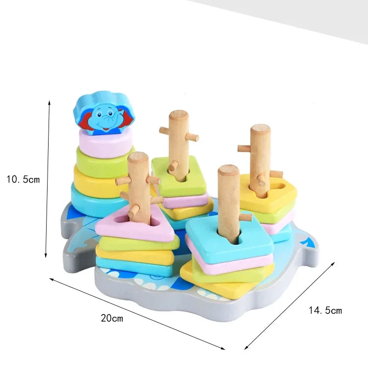 Elephant Shape Matching Building Blocks Toy