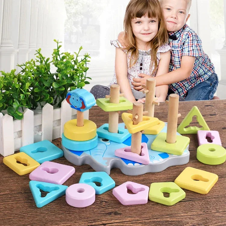 Elephant Shape Matching Building Blocks Toy