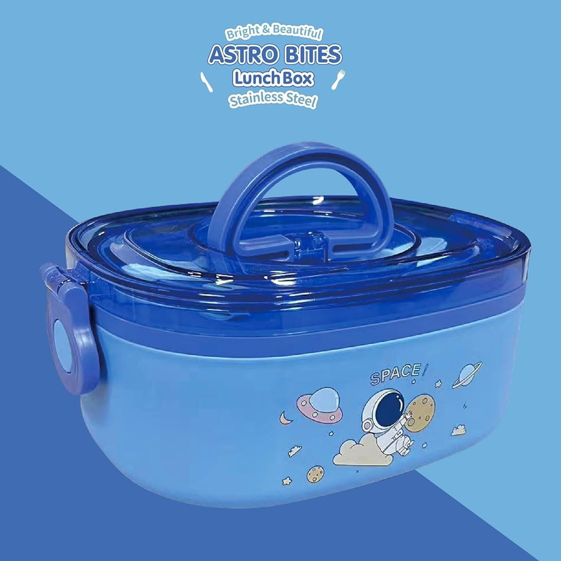 Cartoon Theme Stainless Steel Lunch Box | Astro | Dino | Unicorn