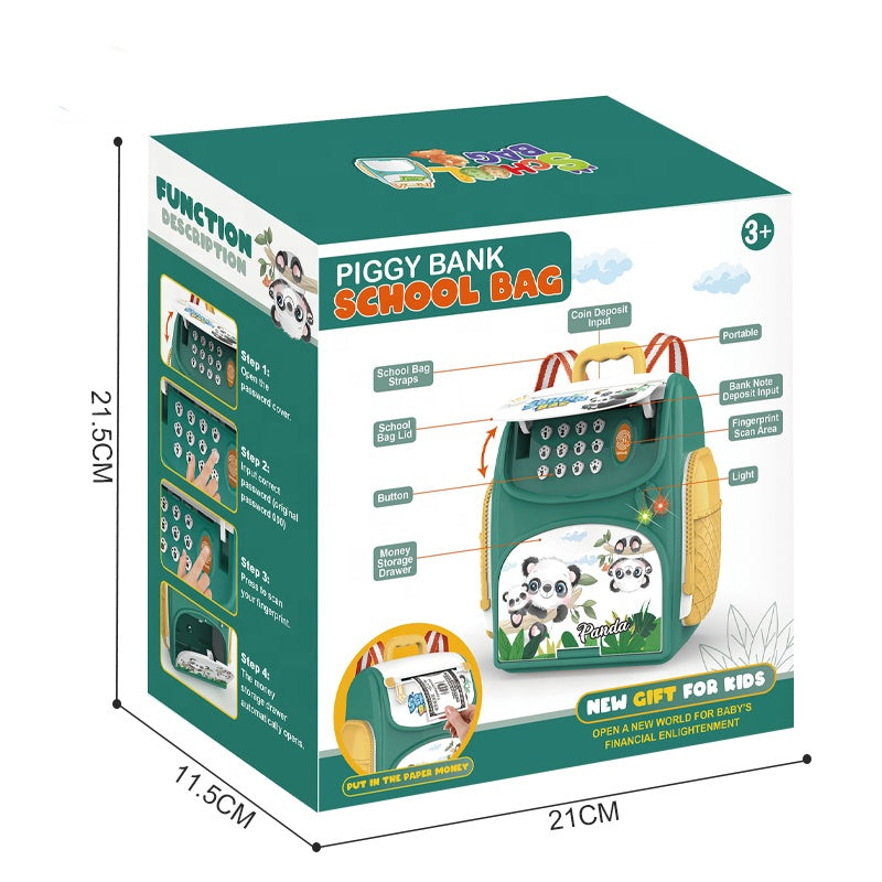 Electric Panda School Bag Piggy Bank/Money Box