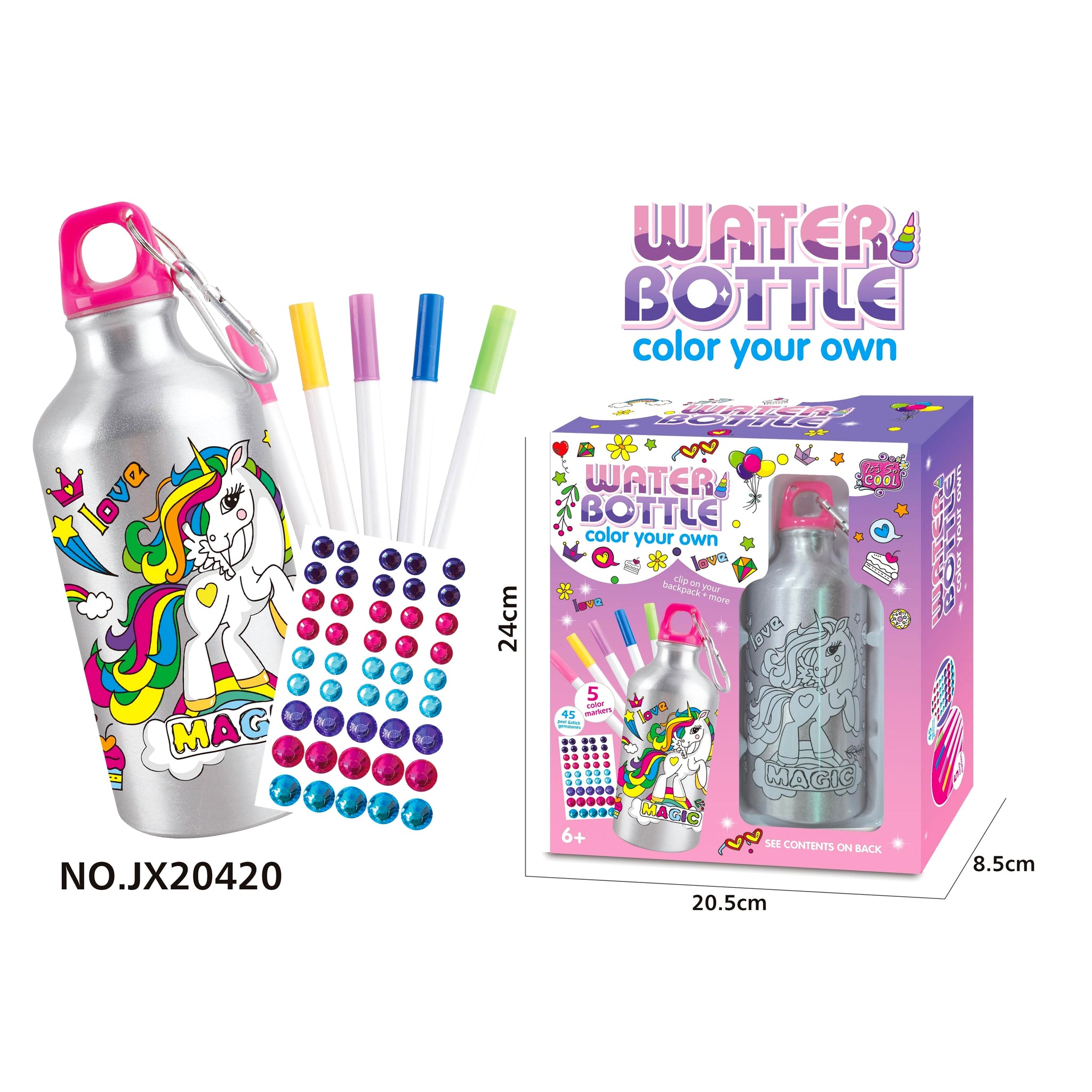 Creative Coloring Water Bottle Art Kit