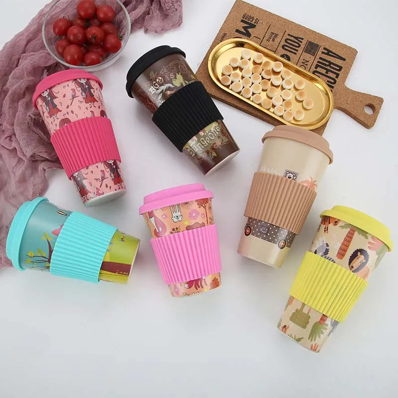 Bamboo Fiber Tumbler | Silicone Lid & Sleeve - 400ml