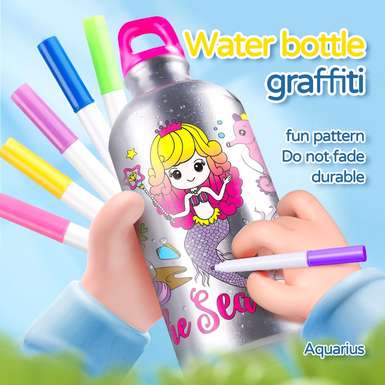 Creative Coloring Water Bottle Art Kit