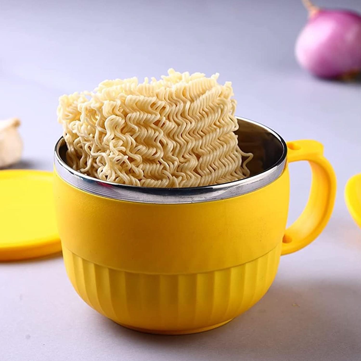 Microwave-Safe Maggi Bowl with Handle and Lid – Ideal for Instant Noodles, Soups, and Snacks