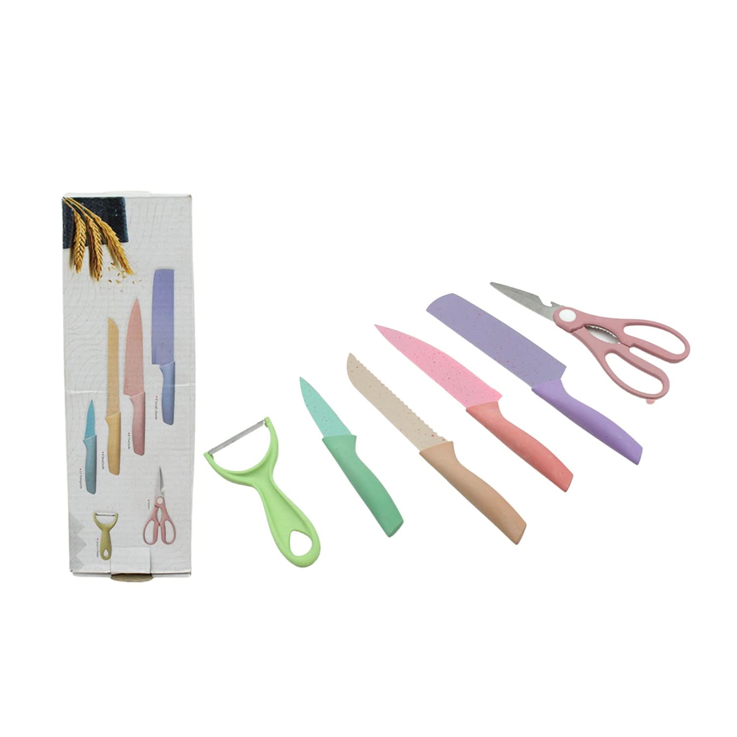 6-Pc Corrugated Forged Kitchen Knife Set with Storage Box