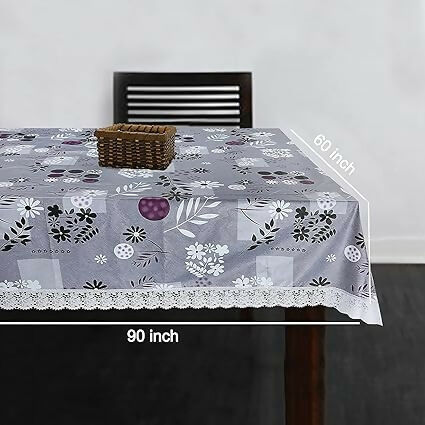 Mopak Decor 3D Printed Table Cover with Lace – Medium (40x60) for 4-Seater & Large (60x90) for 6-Seater – Rectangular Dining and Centre Table Cloth