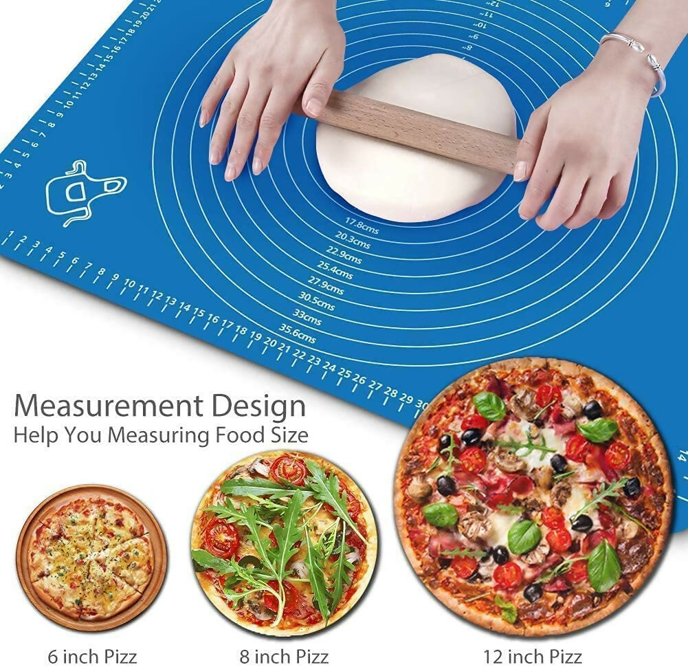 Silicone Non-Stick Atta Kneading & Baking Mat (50x40 cm, Multicolor)