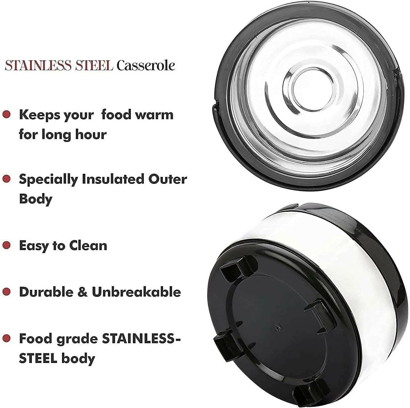 Stainless Steel Thermoware Casserole Hot Pot for hot Meal
