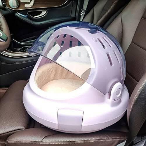 PetGains PGKA 2-in-1 Capsule Pet Carrier & Bed (Pink)