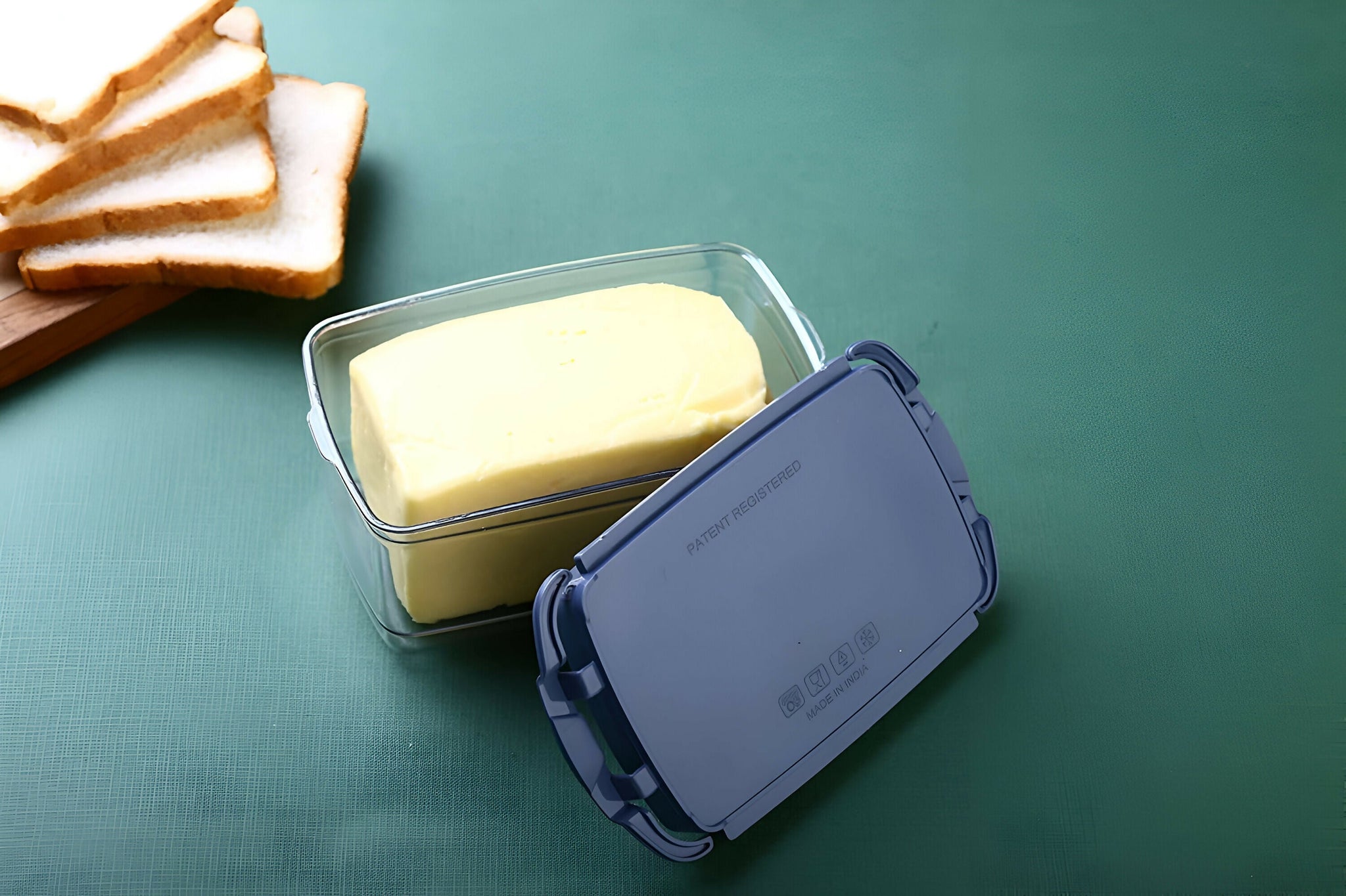 500g Plastic Butter Dish with Lid - Durable Butter Keeper for Kitchen Storage & Decor (Pack of 1, Random Color)