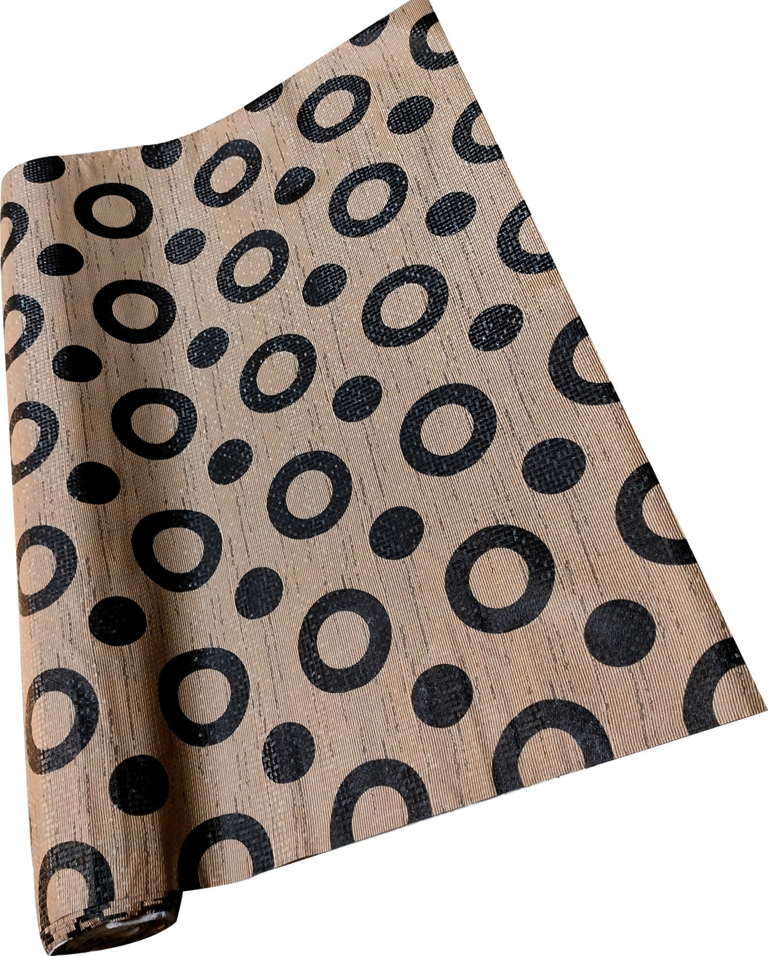 Mopak Decor ShelfLiner used for Wardrobe kitchen cabinet Drawer Slab Roll (Brown Black Circle)