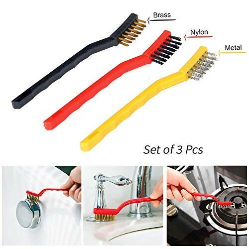 Gas Stove Cleaning Brush Set for Rust,Paint & Metal Polishing (3-Piece)