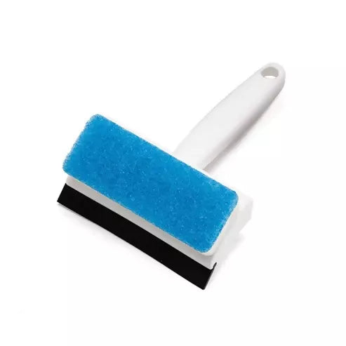 2-in-1 Glass Wiper & Cleaning Brush – Double-Sided Tool for Mirrors, Tiles, Windows & Pots.