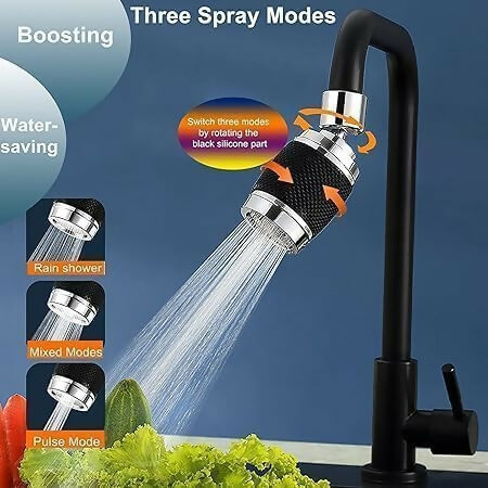 Faucet Sprayer Attachment 360° Rotatable Water-Saving Tap for Kitchen Sink