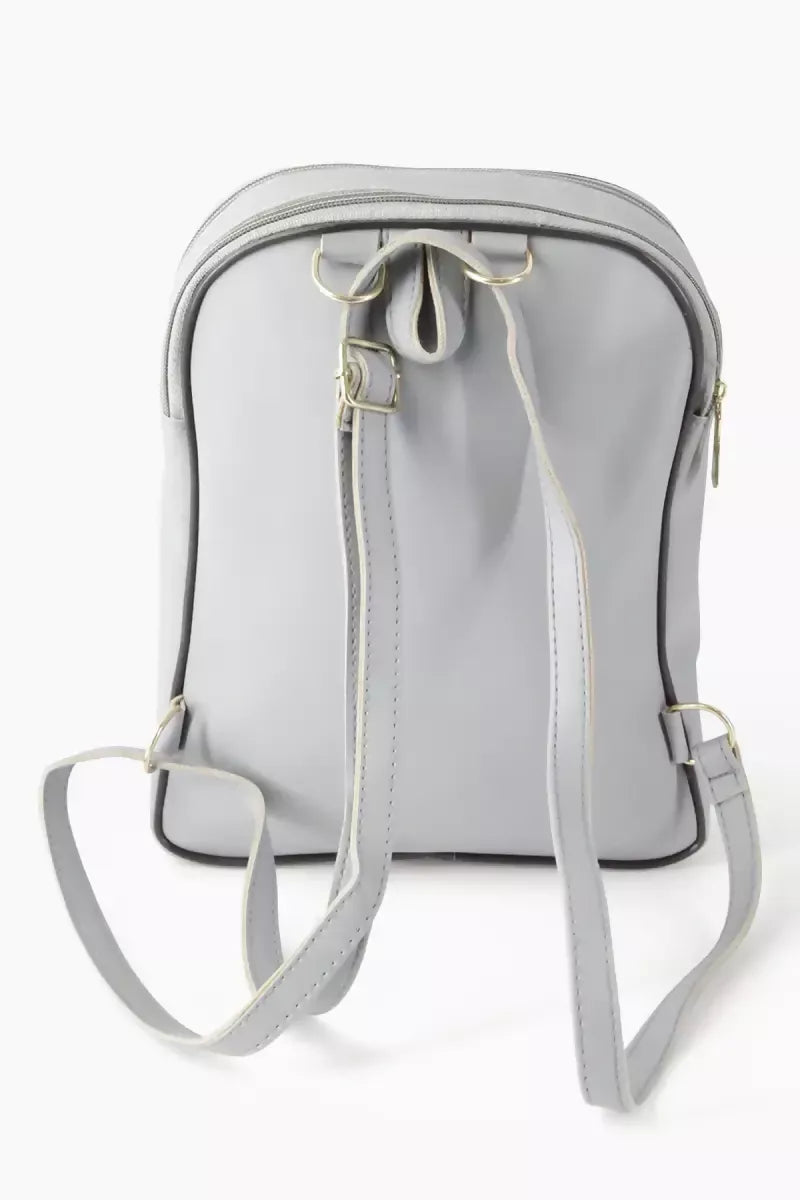 Trendy Casual Backpack for Girls - Light Grey