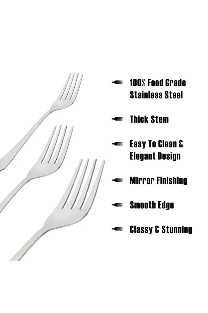 Prabha Stainless Steel Royal Tea Fork Set - 14cm