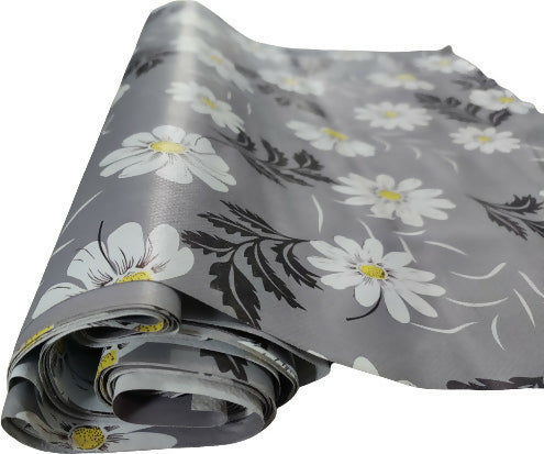 Mopak Decor ShelfLiner used for Wardrobe kitchen cabinet Drawer Slab Roll (Grey Flower)