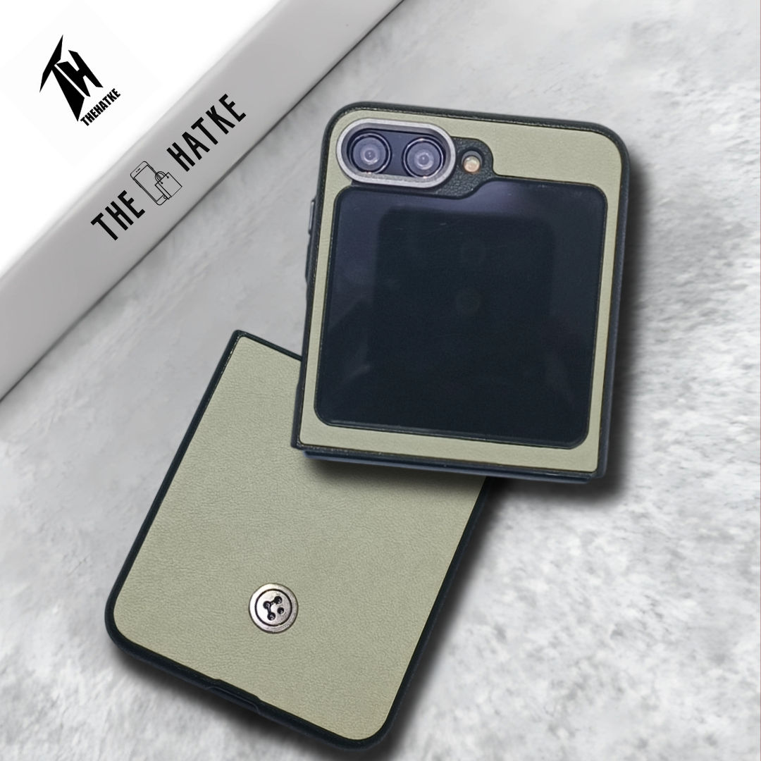 Off White Classy Leather Case for Samsung Galaxy Z FLIP 5