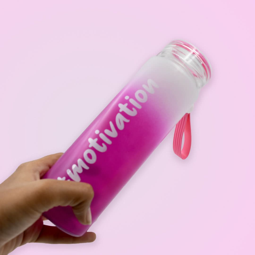 350ml Glass Bottle with Time Markers Stay Hydrated Daily