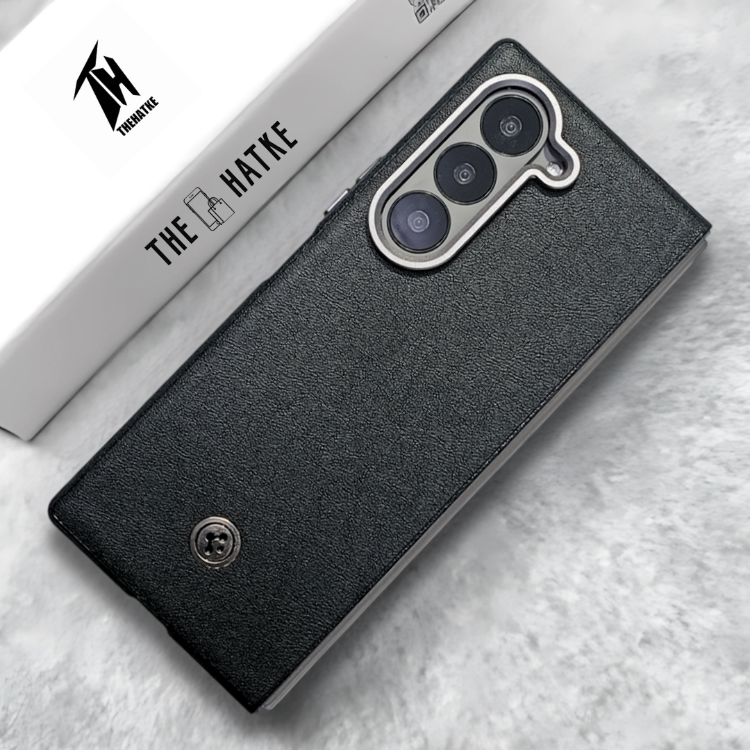 Black Classy Leather Case for Samsung Galaxy Z Fold 5