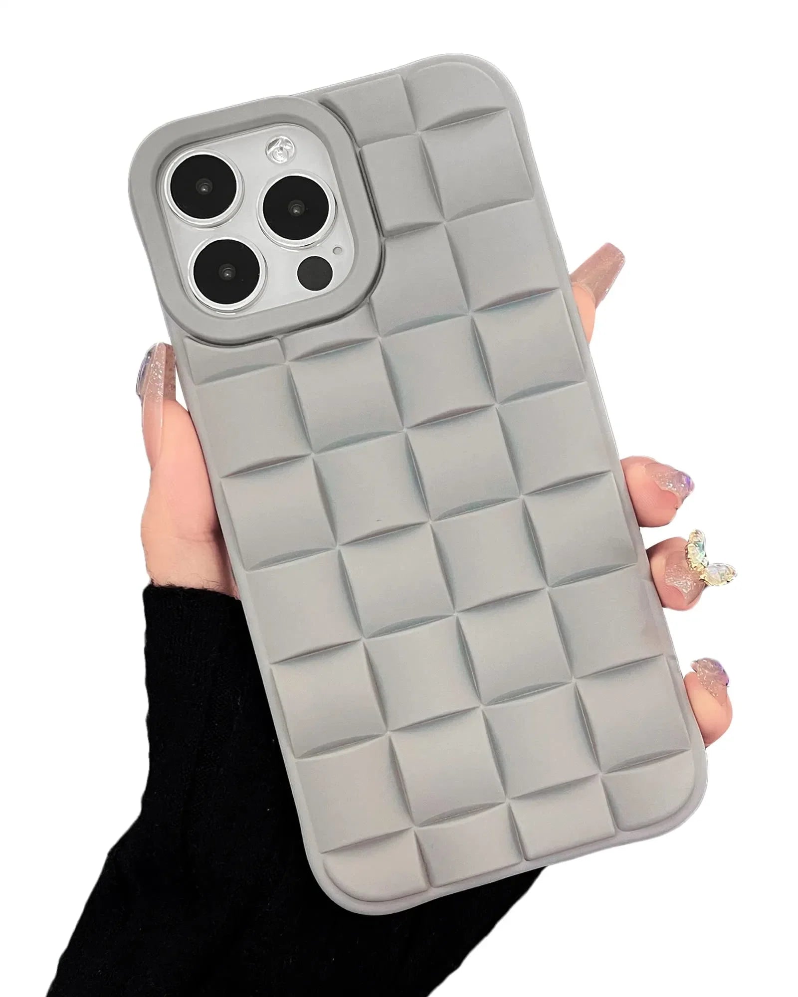 Grey Grid silicone case for Apple iPhone 14 Pro Max