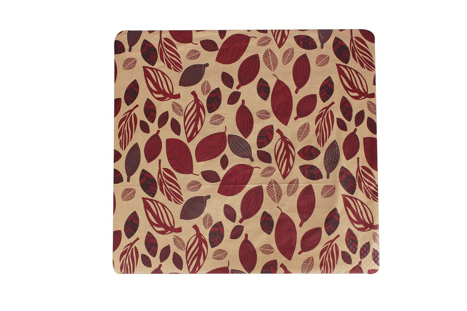 Mopak Elegant & Classic 3D Table Cover with Lace (Brown Black Leaf Design)