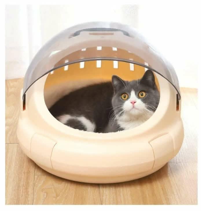 PetGains PGKA 2-in-1 Capsule Pet Carrier & Bed (Pink)