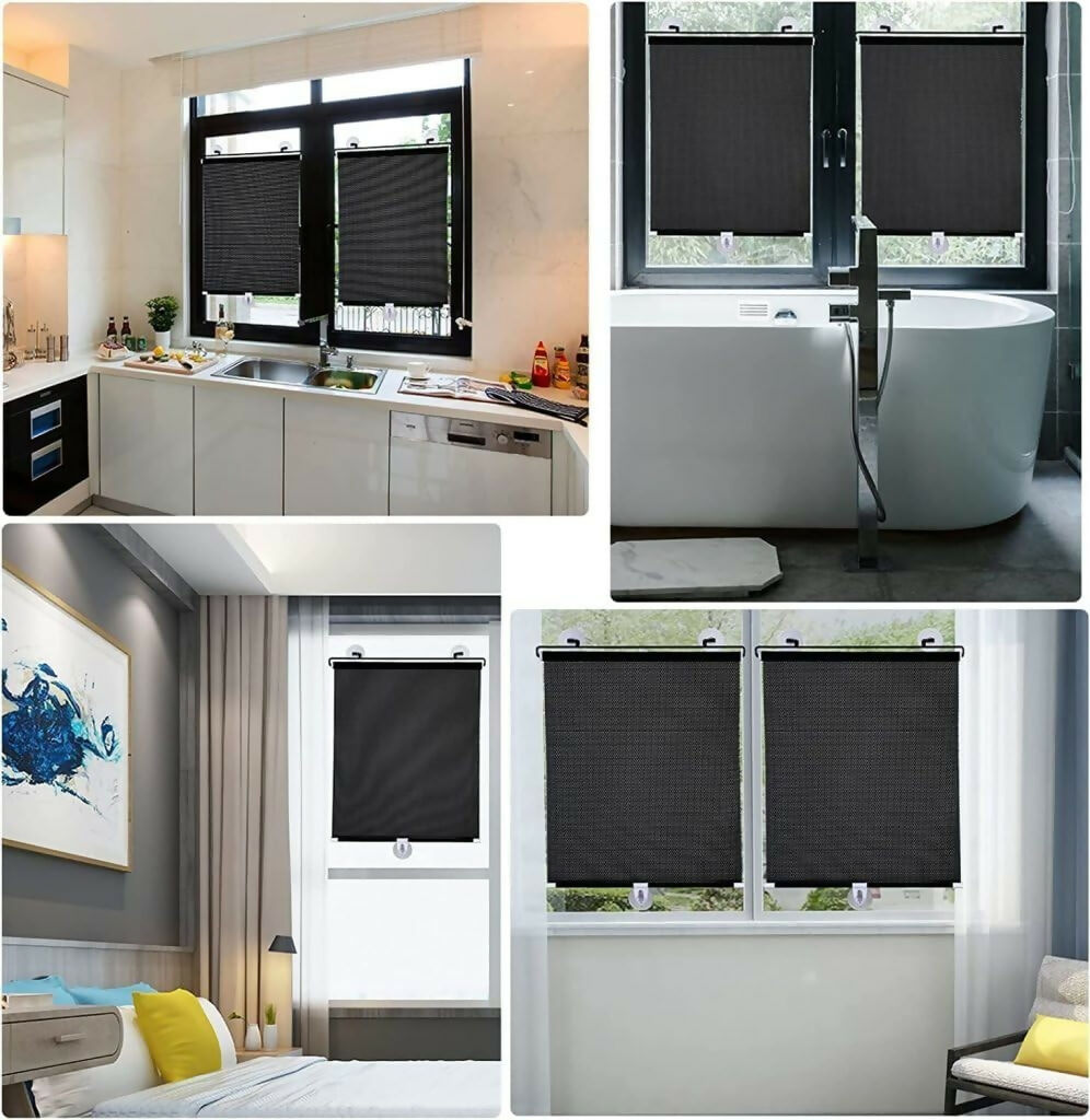 Portable Blackout Curtain Sunshade with Suction Cups for Windows (Kitchen, Bedroom)