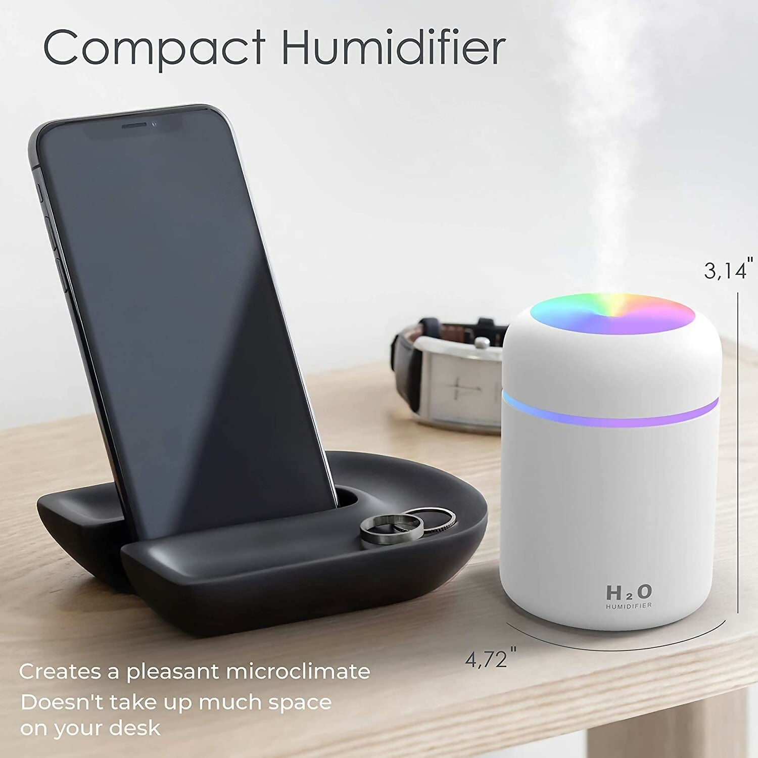 Portable H2O Humidifier - Pack of 1 ( Random Color )