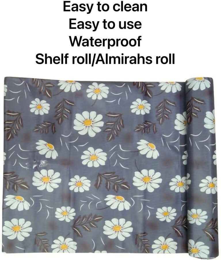 Mopak Decor ShelfLiner used for Wardrobe kitchen cabinet Drawer Slab Roll (Blue Flower)