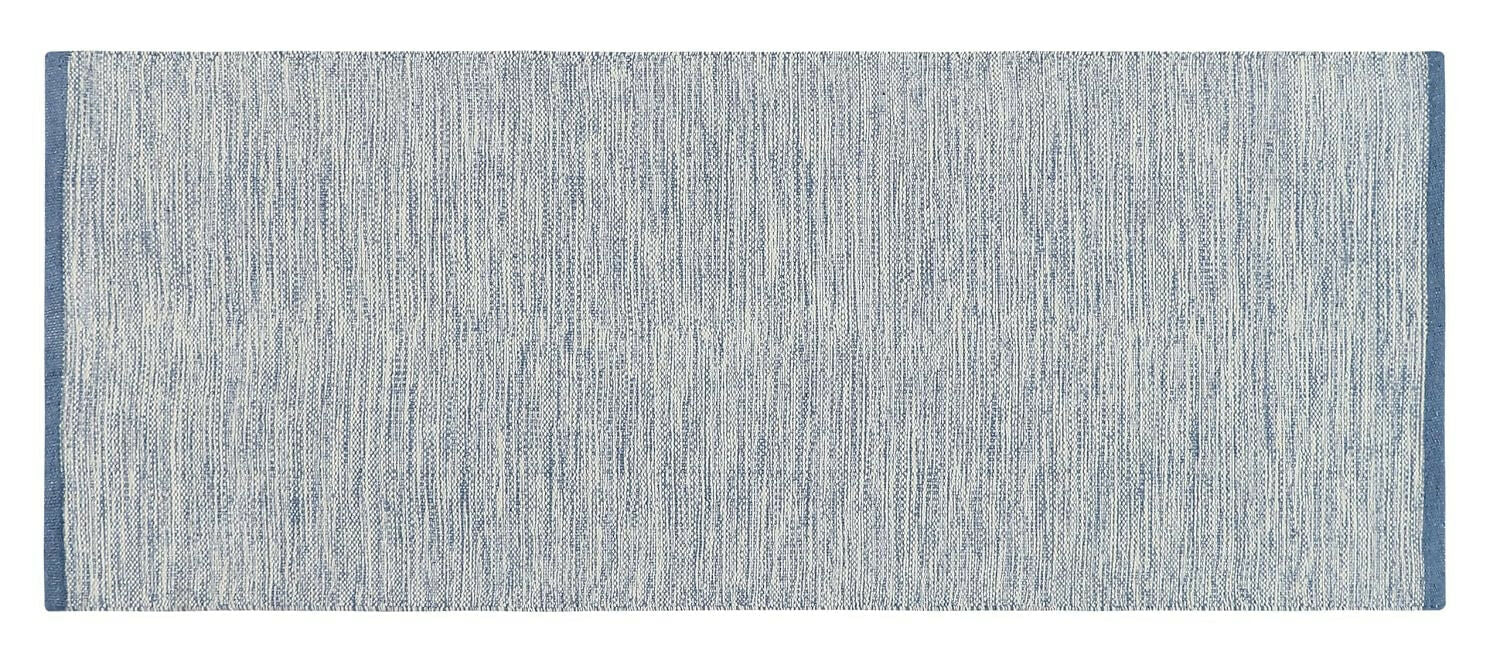 AaHo Eco-Friendly Reversible Rug Hand-Woven Cotton Runner (2x5 ft) Navy Blue