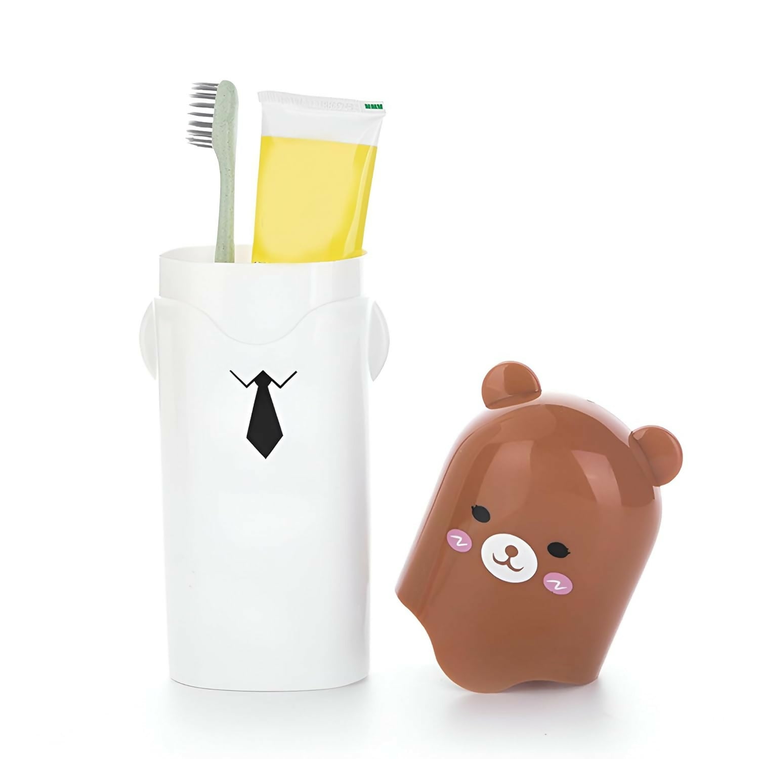 Portable Cartoon Toothbrush Holder for Cute Travel & Camping Storage Case for Bathroom Use
