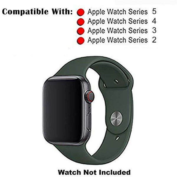 Green Plain Silicone Strap For Watch Series 3 (42mm/44mm/45mm/46mm/49mm)