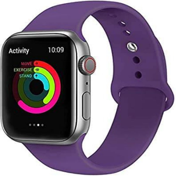 Purple Plain Silicone Strap For Watch Series 4 (42mm/44mm/45mm/46mm/49mm)
