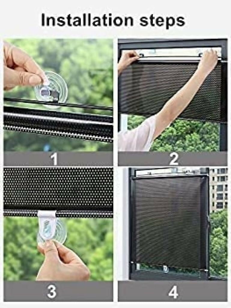 Portable Blackout Curtain Sunshade with Suction Cups for Windows (Kitchen, Bedroom)