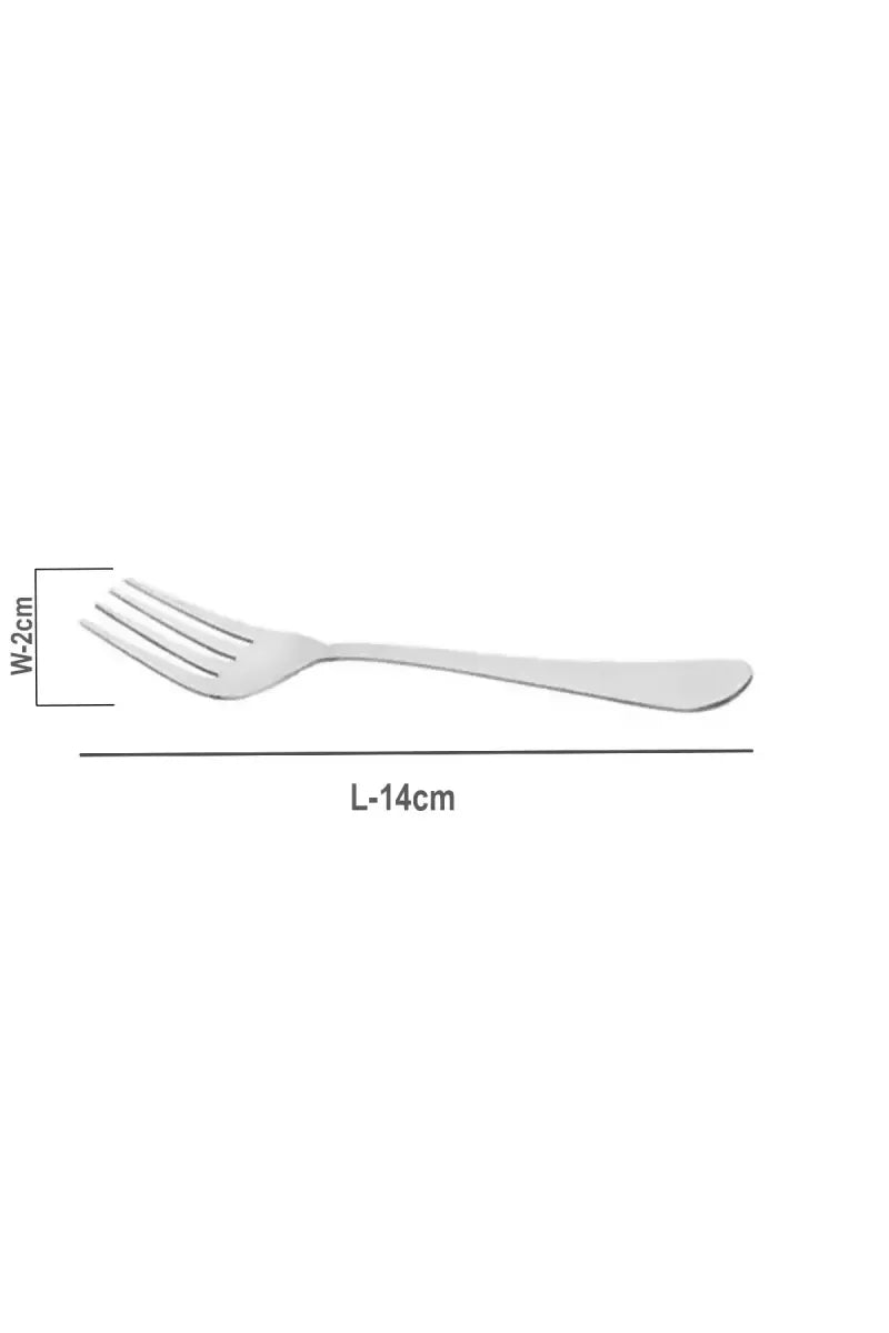 Prabha Stainless Steel Royal Tea Fork Set - 14cm