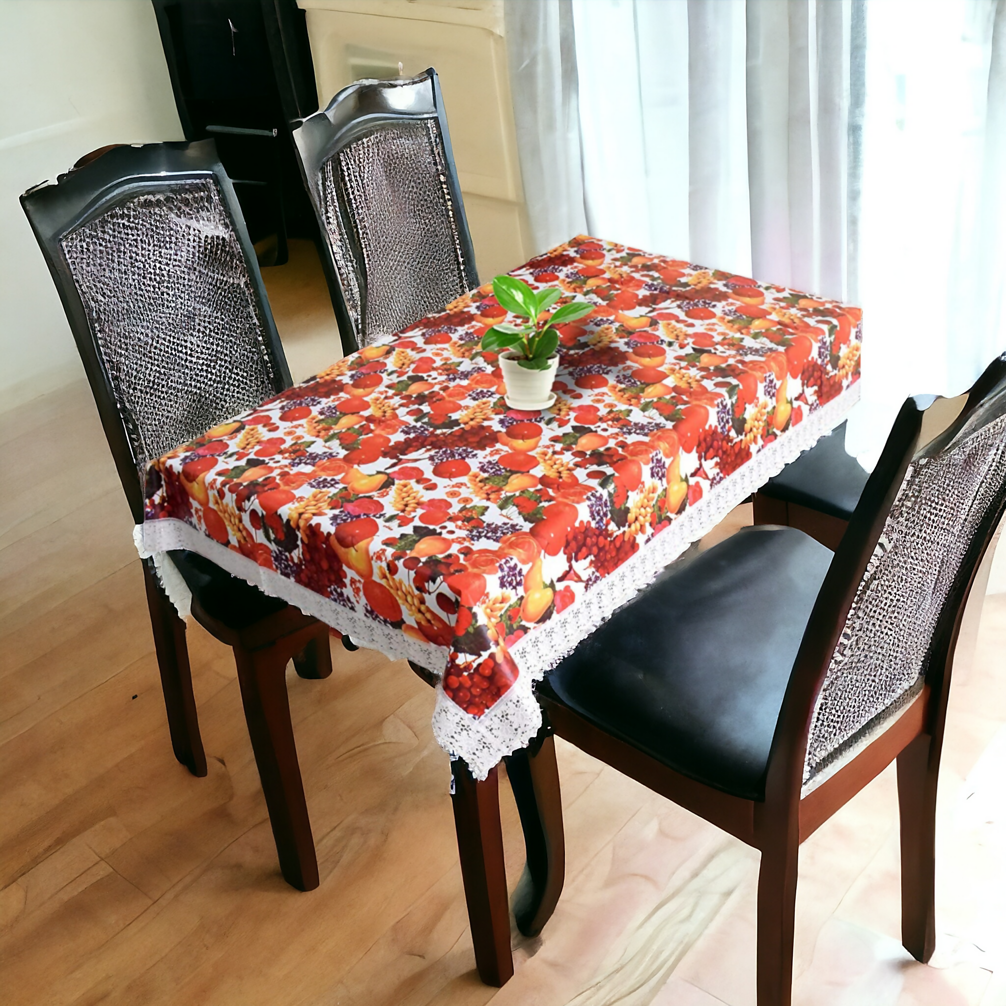 Colorful 3D White Fruit Table Cover – Small & Large (40x60 & 60x90) Inches