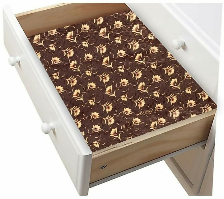Mopak Decor ShelfLiner used for Wardrobe kitchen cabinet Drawer Slab Roll (Brown Nalni)