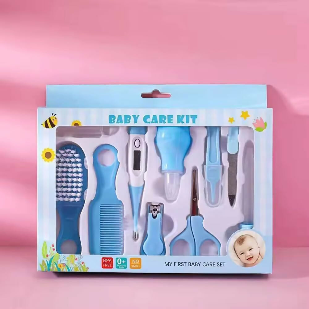 Portable 10-Piece Baby Manicure Grooming Kit Ear Pick with Light & Comb