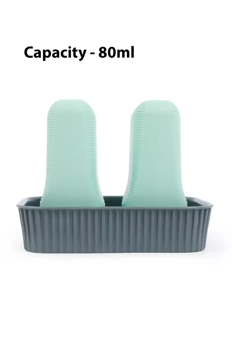 Plastic Salt & Pepper Sprinkler Set with Stand - 80ml (each)