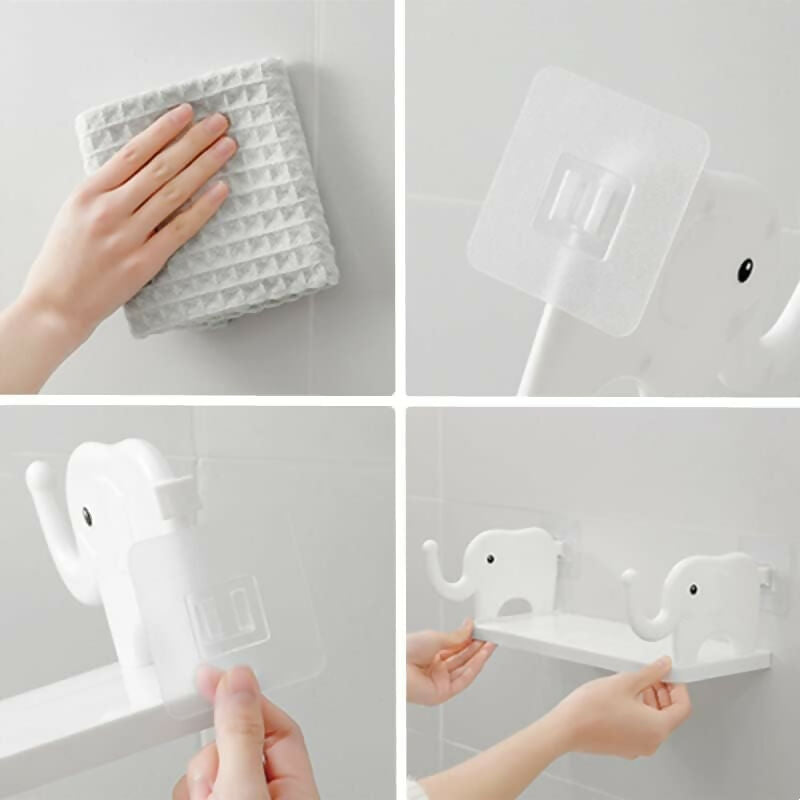 Elephant-Shaped Wall Stand Holder for Bathroom, Toilet, Kitchen, Bedroom, and Office Shelf