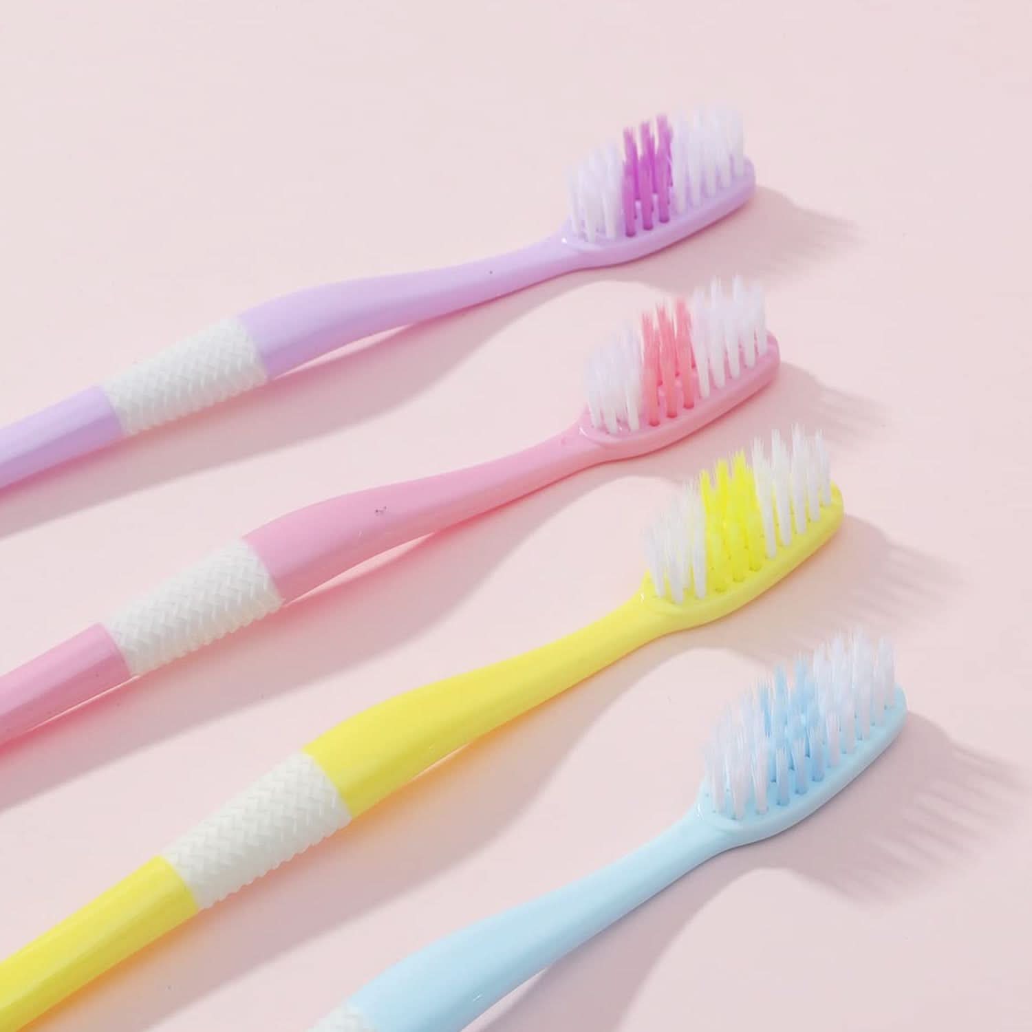 2-in-1 Soft Toothbrush with Tongue Scraper – Long Handle Oral Care Set (8 Pcs)
