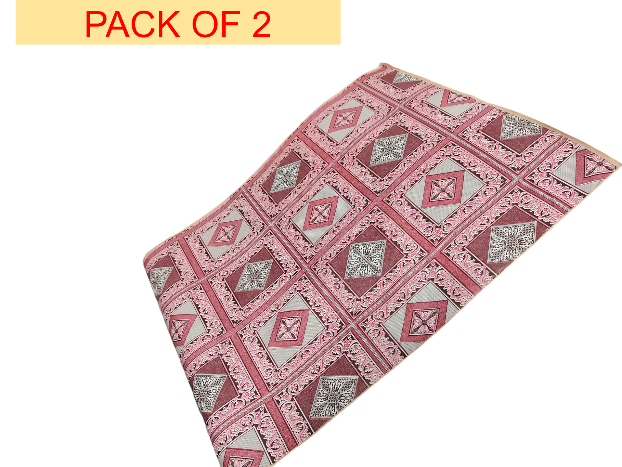 Mopak Decor 1 Meter Shelf adhesive Wallpaper For Wall /Almira,Fridge, Tabletop, kitchen Size - 40 x 100 cm Meter (Pack of 2_Maroon)