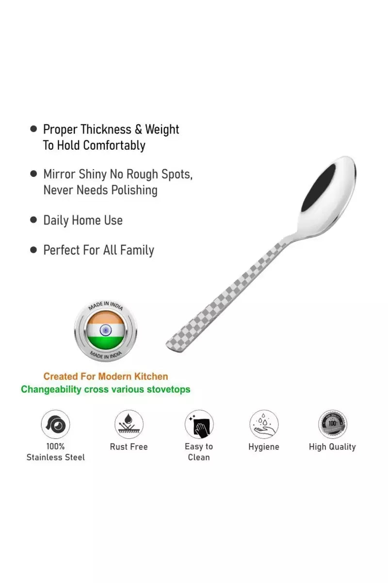 Prabha Stainless Steel Camry Tea Spoon Set - 14cm