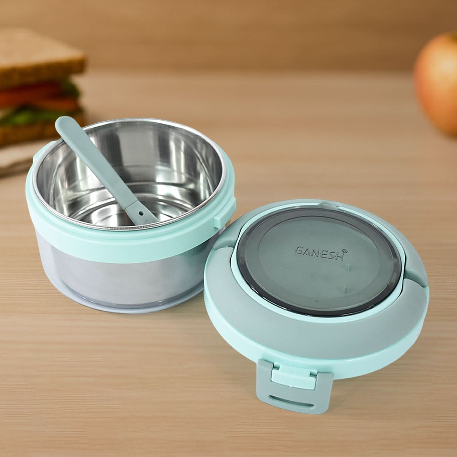 400ml Stainless Steel Lunch Box by Ganesh Tiara Insulated & Leakproof